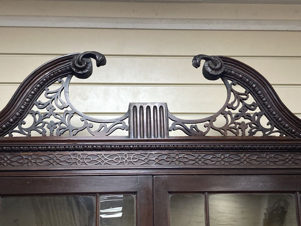 A George III mahogany bureau bookcase, width 107cm depth 59cm height 206cm